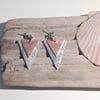 Copper with Sterling Sliver Triangular Earrings - UK Free Post