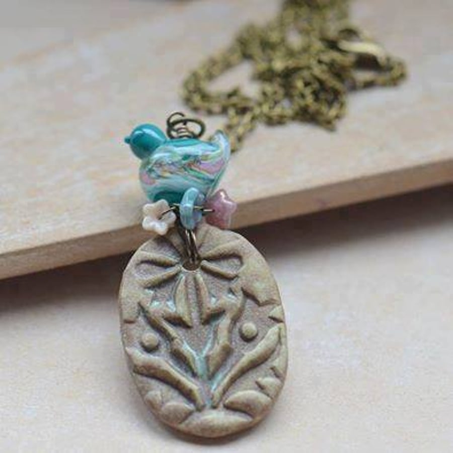 Set De Bijoux Turquoise - Collier Pendentif Fleur/Pot Et 2 Bracelets Perles, Occasion