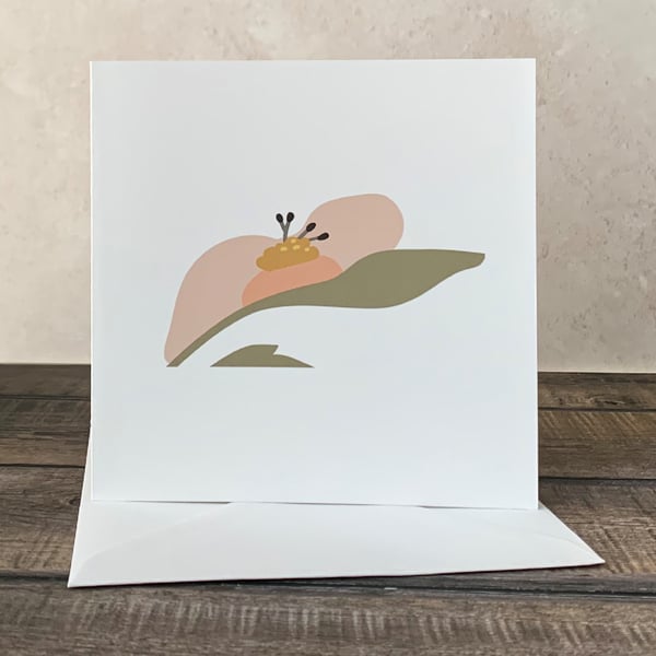 Handmade Card -  Pink Leaves