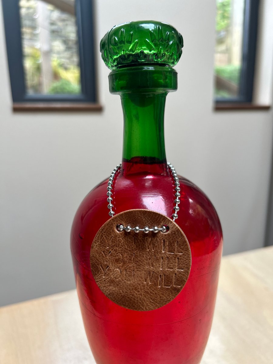 Leather Father Ted quote bottle label