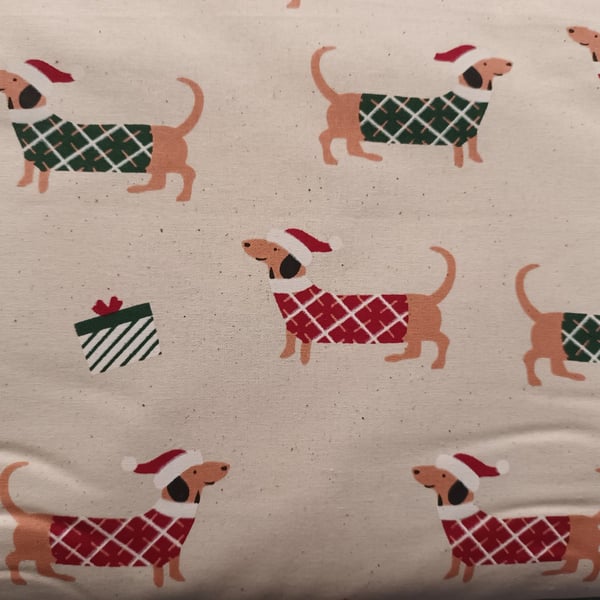 Christmas Dachshund Dogs Fabric