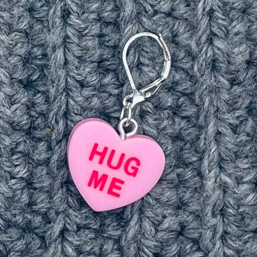 Hug Me Love Heart Stitch Marker 
