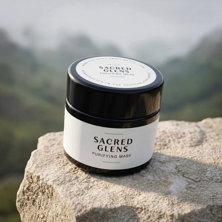 Handmade Clay Face Mask for Sensitive Skin - Green Clay & Sea Kelp - Highlands