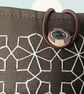 Brown book sleeve with sashiko embroidery detail  - Image 4