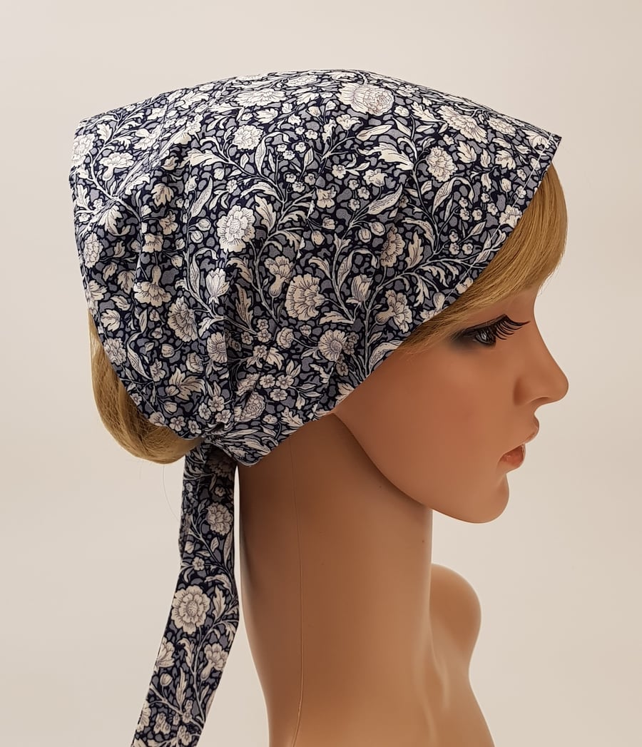 Wide floral head scarf for women, nurse hair covering, bad hair day, prayer 