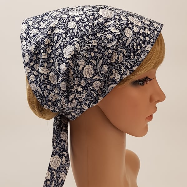 Wide floral head scarf for women, nurse hair covering, bad hair day, prayer 