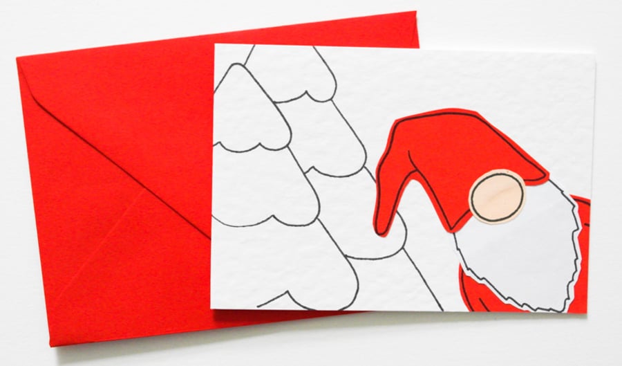 Handmade Nordic Santa Christmas card pack, Stocking Filler Thank you Cards