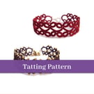 PDF Tatting Pattern - Lillian Bracelet With and Without Beads - Intermediate
