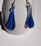 Blue Teardrop Glass Earings  - Image 2