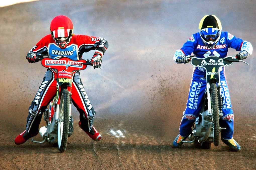 Reading Racers Speedway Motorcycle Action Photograph Print