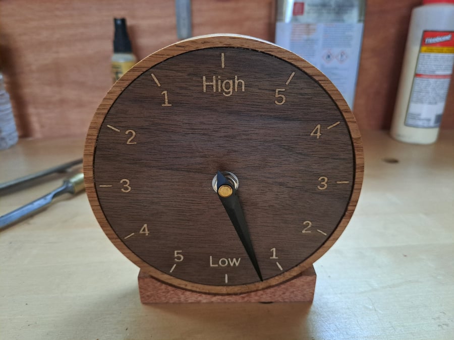 Tide clock - individually made from Scottish Oak and walnut