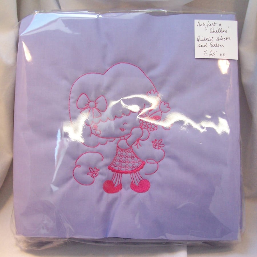 Ready Embroidered Quilt Blocks and Instructions for Sewing a Quilt and Pillow 