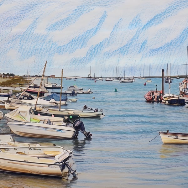 Boats Wells-Next-Sea Norfolk Greeting Card A5 