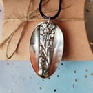 Handmade silver plated vintage spoon pendant necklace. 