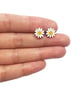 Tiny Daisy Stud Earrings - Handpainted - Flower Earrings