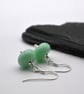 small green lampwork glass earrings - Image 2