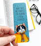 Tuxedo Cat in a Yellow Raincoat Bookmark, 52mm x 148mm - Image 3