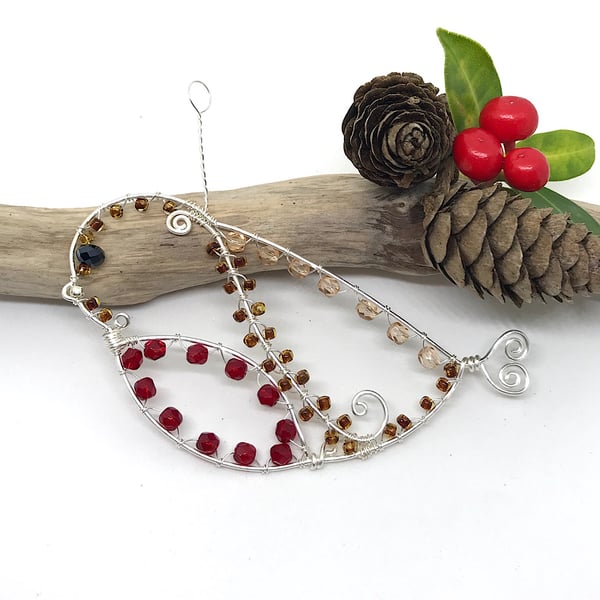 Silver Robin Hanging Decoration, Wire Work