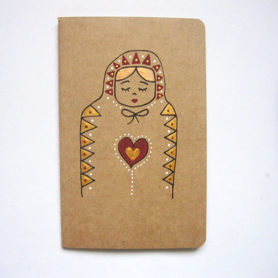 Moleskine notebook, hand painted Folksy
