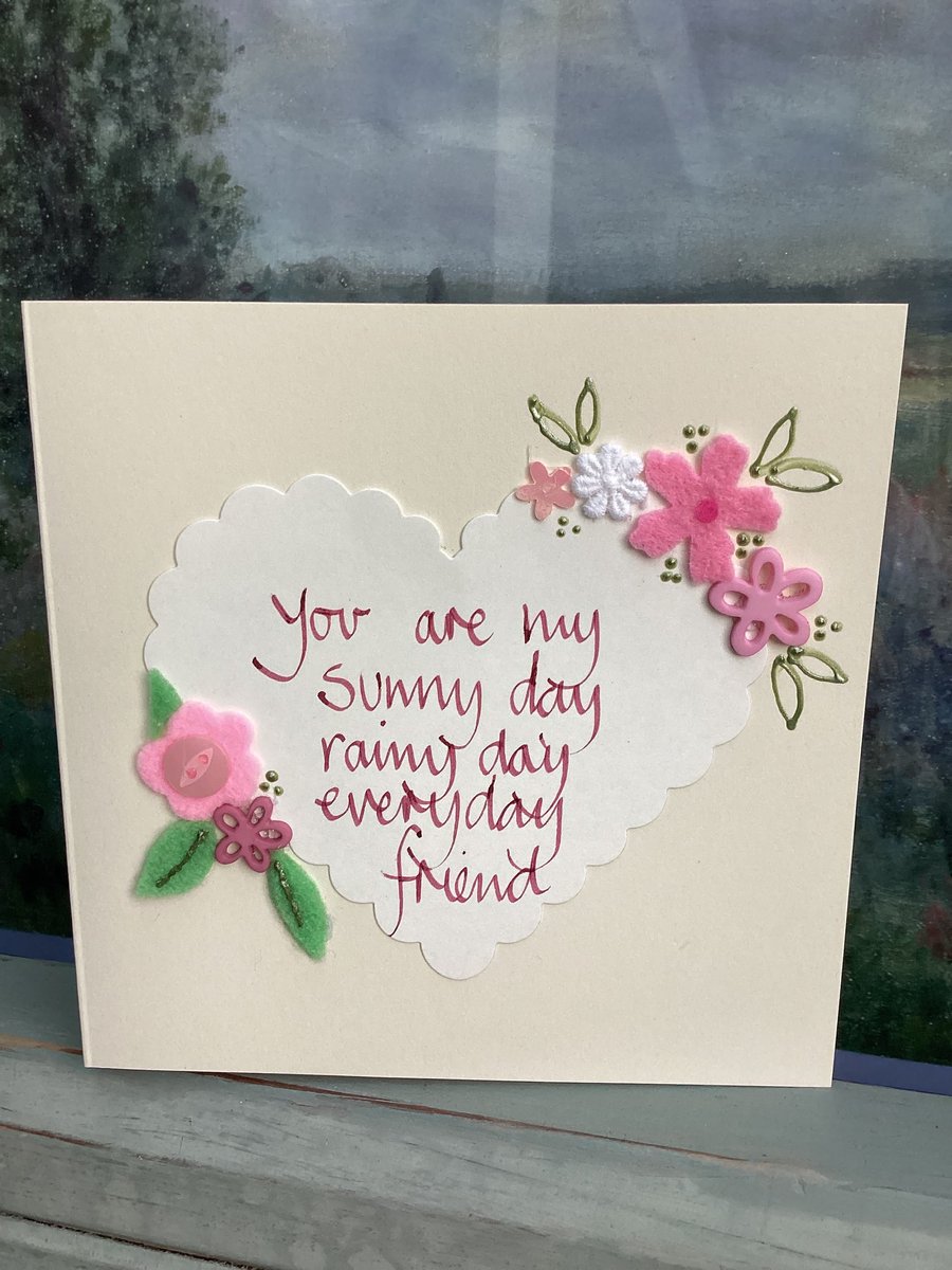 Handmade birthday card.Friend card.Birthday card.Friendship card.