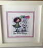 Handmade Framed Funny Dog Art Print, 'Paws and Enjoy' - Image 1