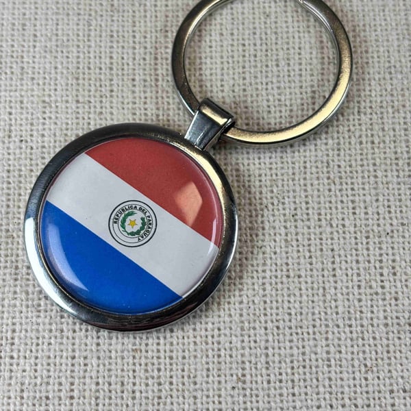 Paraguay Flag Keyring