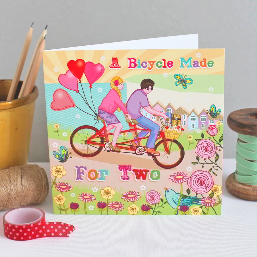 Bicycle Made for Two Valentine Card