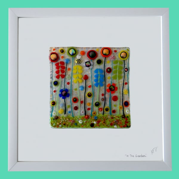 Handmade Fused Glass 'Meadow' Picture