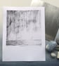 September Rain drypoint etching storm over the sea coastal art print - Image 2
