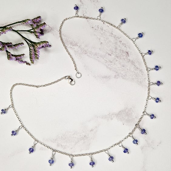 Tanzanite Drop Necklace