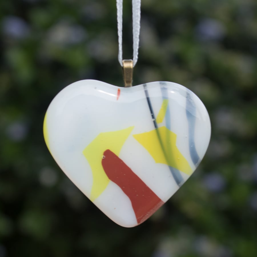 Fused Glass Heart on a Card