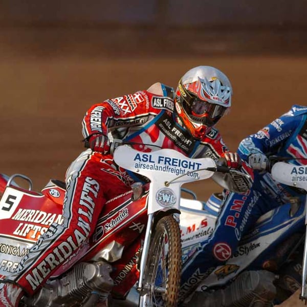 Great Britain Speedway Motorcycle Action Photograph Print