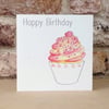 Birthday Card  Happy Birthday Cake - Personalised Name option  (ecofriendly)