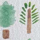 Original Hand-Painted Christmas Tree Card