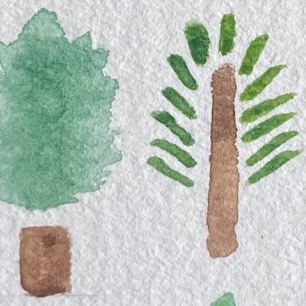 Original Hand-Painted Christmas Tree Card