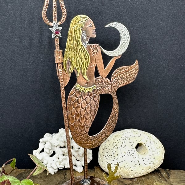 Mermaid Mixed Metal Decorative Piece