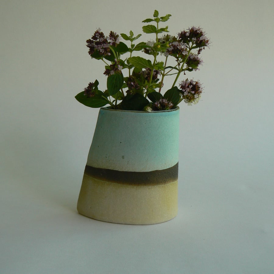 Turquoise Ceramic Vase for Flowers