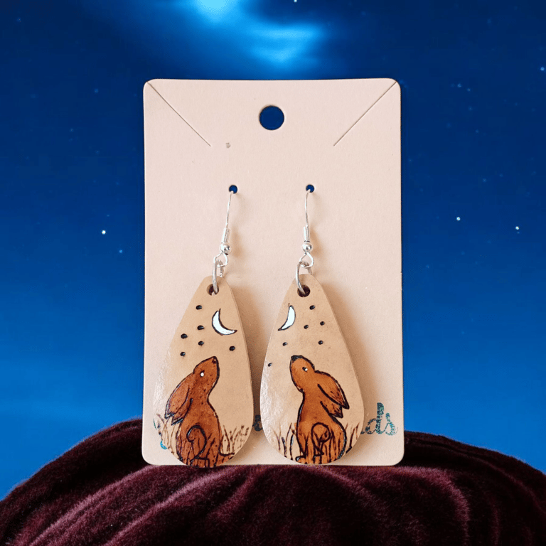 Moon Gazing Hare Gourd Earrings
