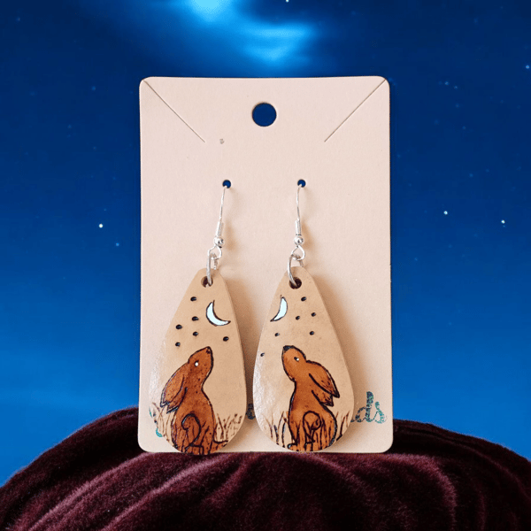 Moon Gazing Hare Gourd Earrings