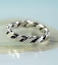 Celtic Silver Ring Twisted 2mm Wire - Chunky Mens Ring - Thumb Ring - Hammered - Image 9