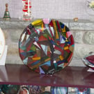 Vibrant Fused Glass Mosaic Plate - 9323
