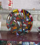 Vibrant Fused Glass Mosaic Plate - 9323