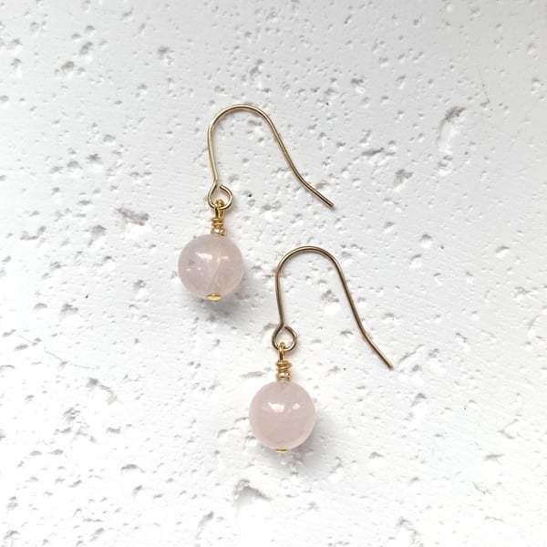 Maya Drop Earrings - Rose Quartz