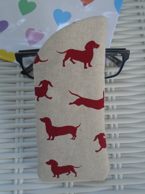 Sausage Dog Glasses Case Lined & Padded 