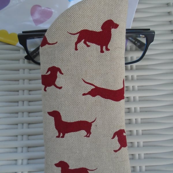 Sausage Dog Glasses Case Lined & Padded 