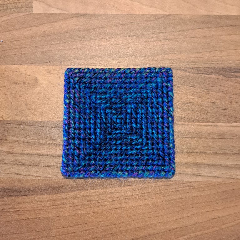 Coaster with anti-slip feet - blue, purple, and green mix (Pattern 2)