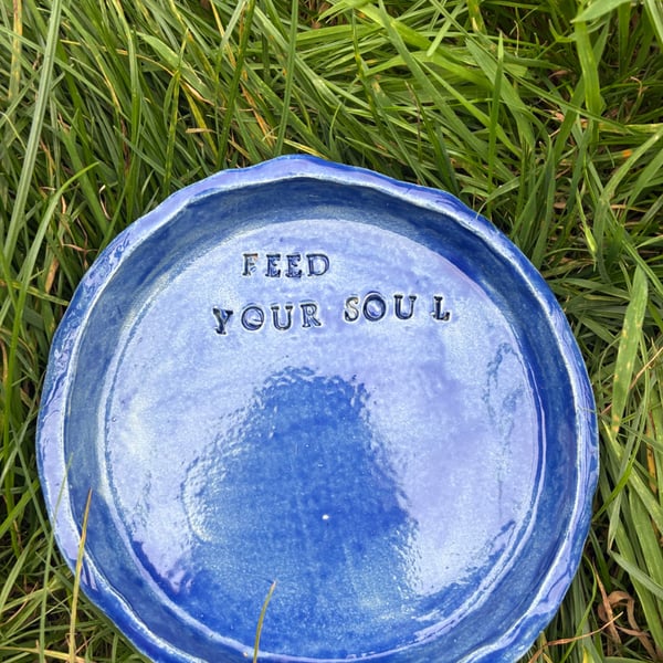 Plate handbuilt Feed your soul 