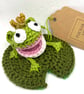 Crochet Frog Prince ( or Princess) on a Lily Pad - Image 3