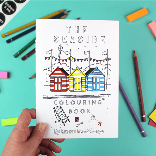The Seaside Plastic Free Colouring Book by Emma Woodthorpe