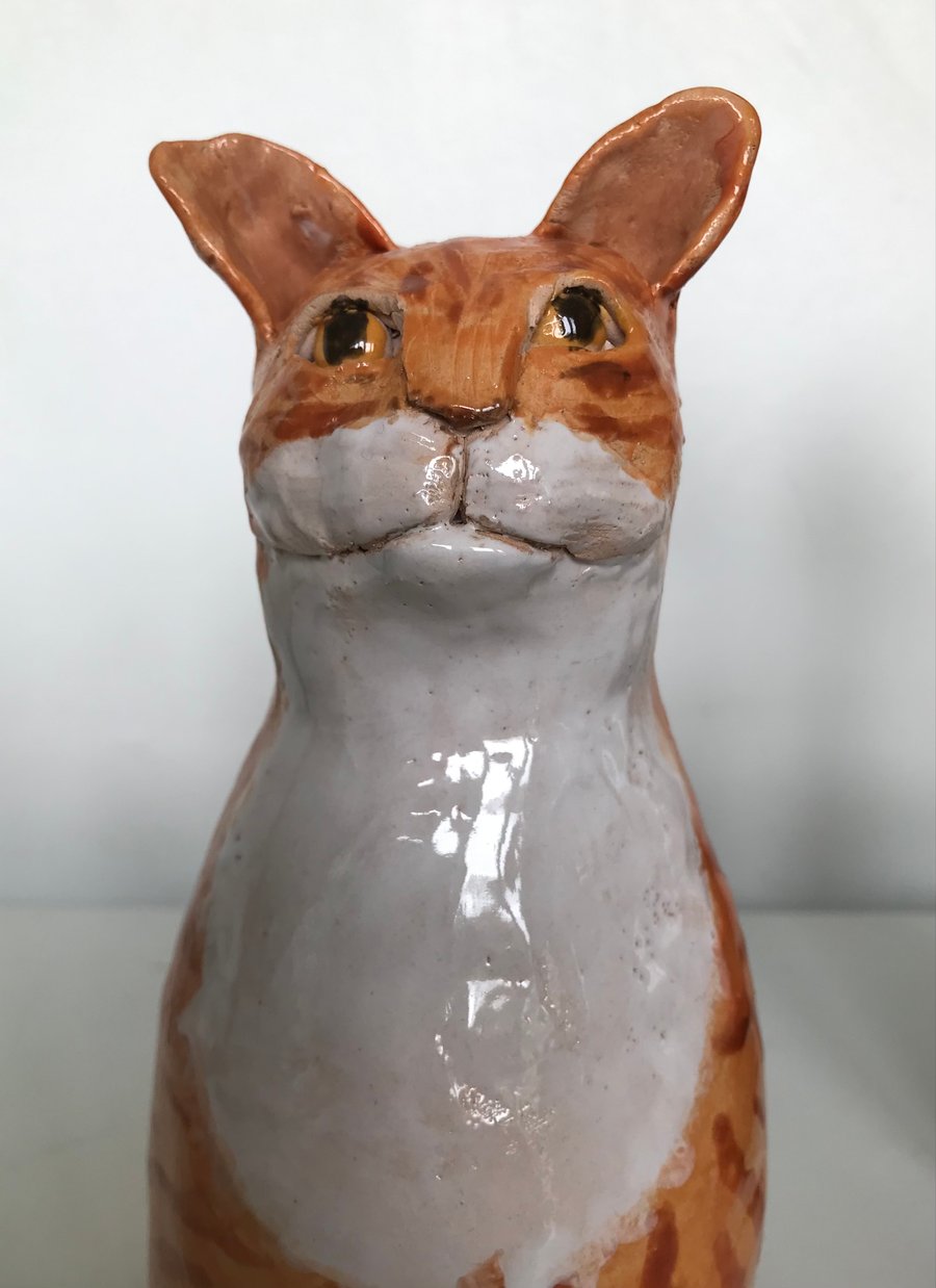 Handmade ceramic marmalade ginger cat